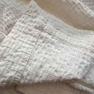 Eton King Coverlet By SDH Purist Off White Egyptian Cotton Linen Italy